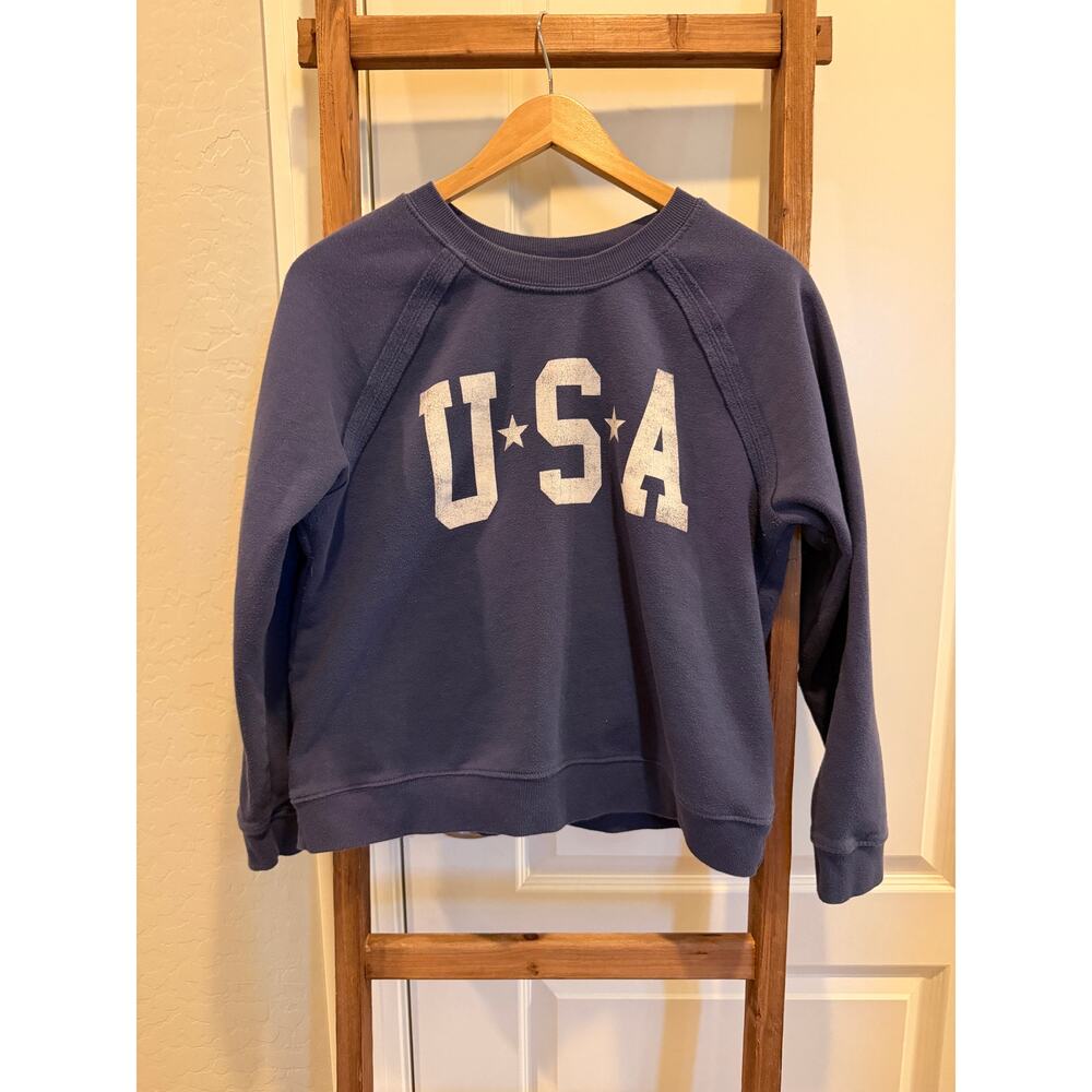 Americana- USA crewneck Sweatshirt-Large- stars-blue-Grayson Threads